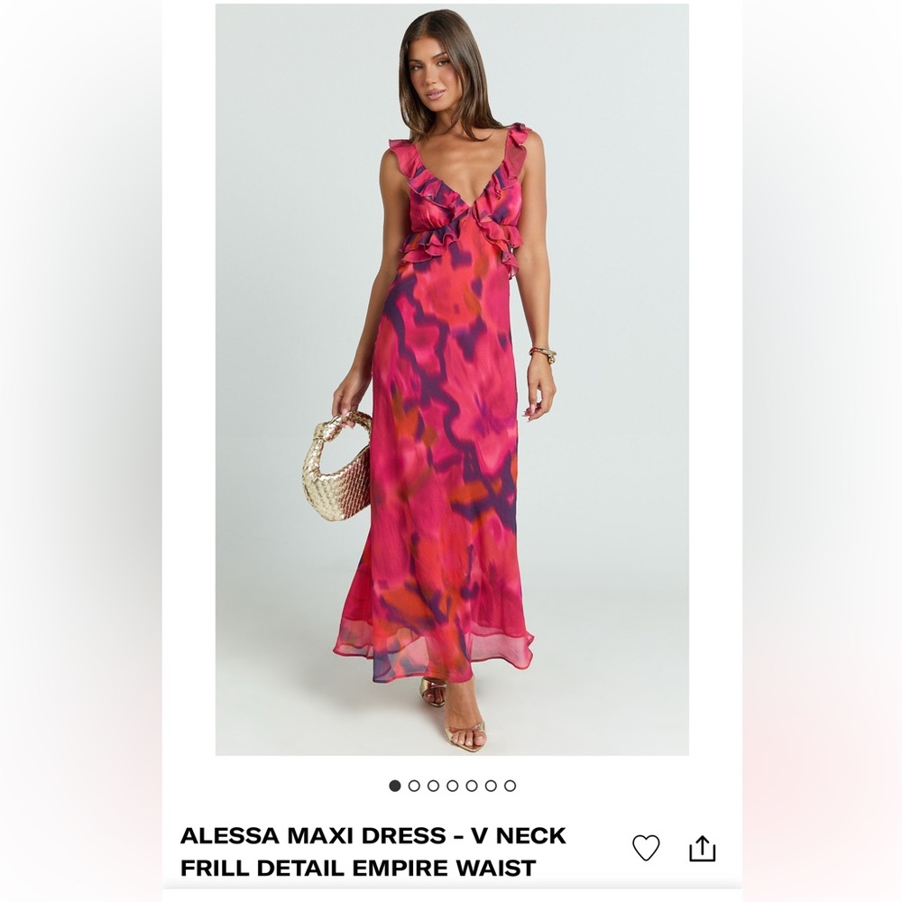 Vibrant Pink and Purple Maxi Dress